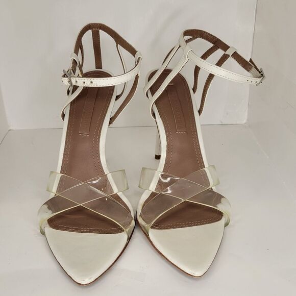 BCBGMAXAZRIA DARYL IVORY HIGH HEEL SANDALS. - Picture 9 of 12